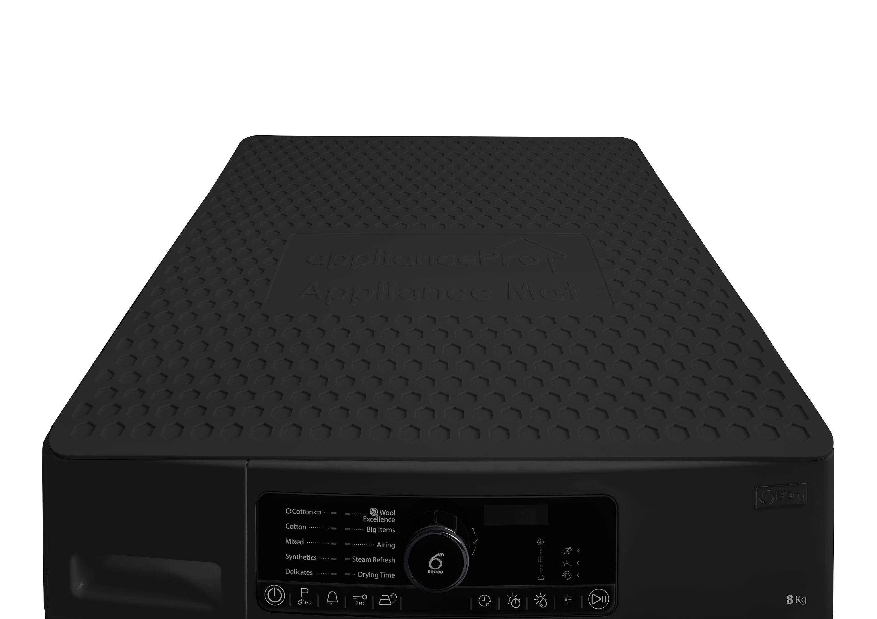 Black Front Load Washer & Dryer Stacking Mat. Universal + reduces noise